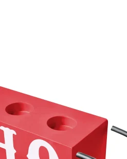 Sale Beliani Portacandele KUHMO Rosso Metallo Bianco Rosso