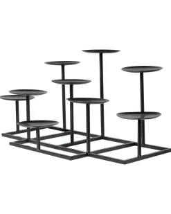 Outlet Beliani Portacandele LAMEGO Metallo 23 cm Nero