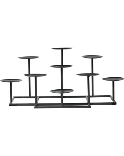 Outlet Beliani Portacandele LAMEGO Metallo 23 cm Nero