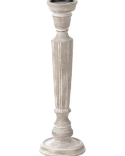 Online Beliani Portacandele MALLAWI Legno di mango 50 cm Marrone chiaro Bianco Marrone