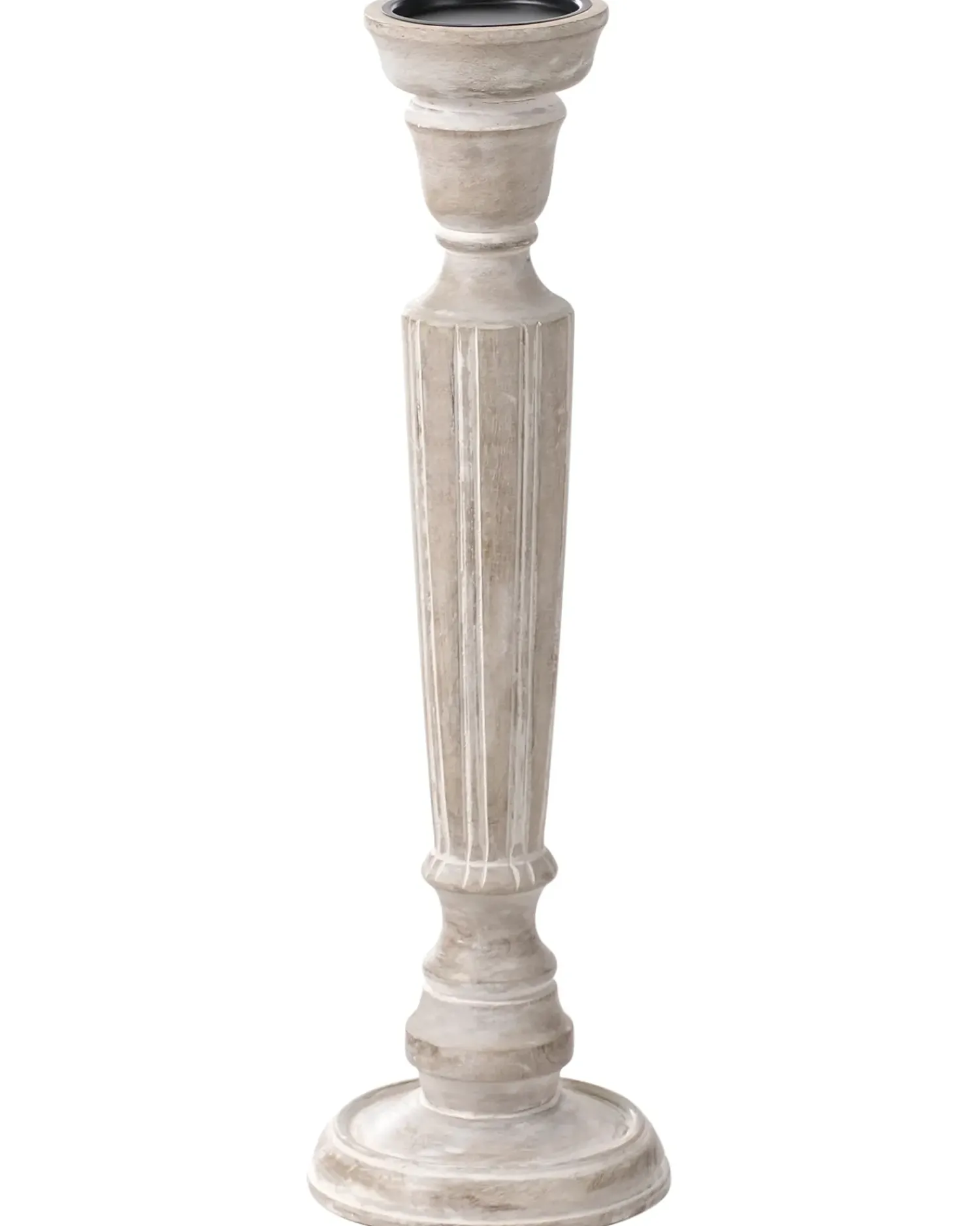 Online Beliani Portacandele MALLAWI Legno di mango 50 cm Marrone chiaro Bianco Marrone
