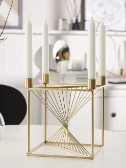 Beliani Portacandele MIND Metallo 23 cm Oro