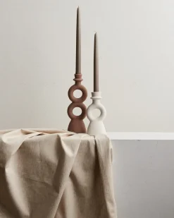 Clearance Beliani Portacandele NAOUSA Ceramica 23 cm Beige