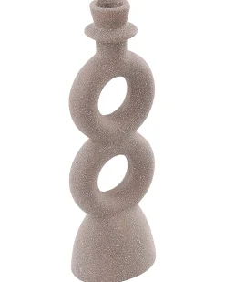 Clearance Beliani Portacandele NAOUSA Ceramica 23 cm Beige