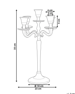 Best Beliani Portacandele PETRA Metallo 35 cm Argento
