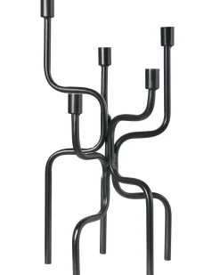 Sale Beliani Portacandele PORRTELA Metallo 50 cm Nero