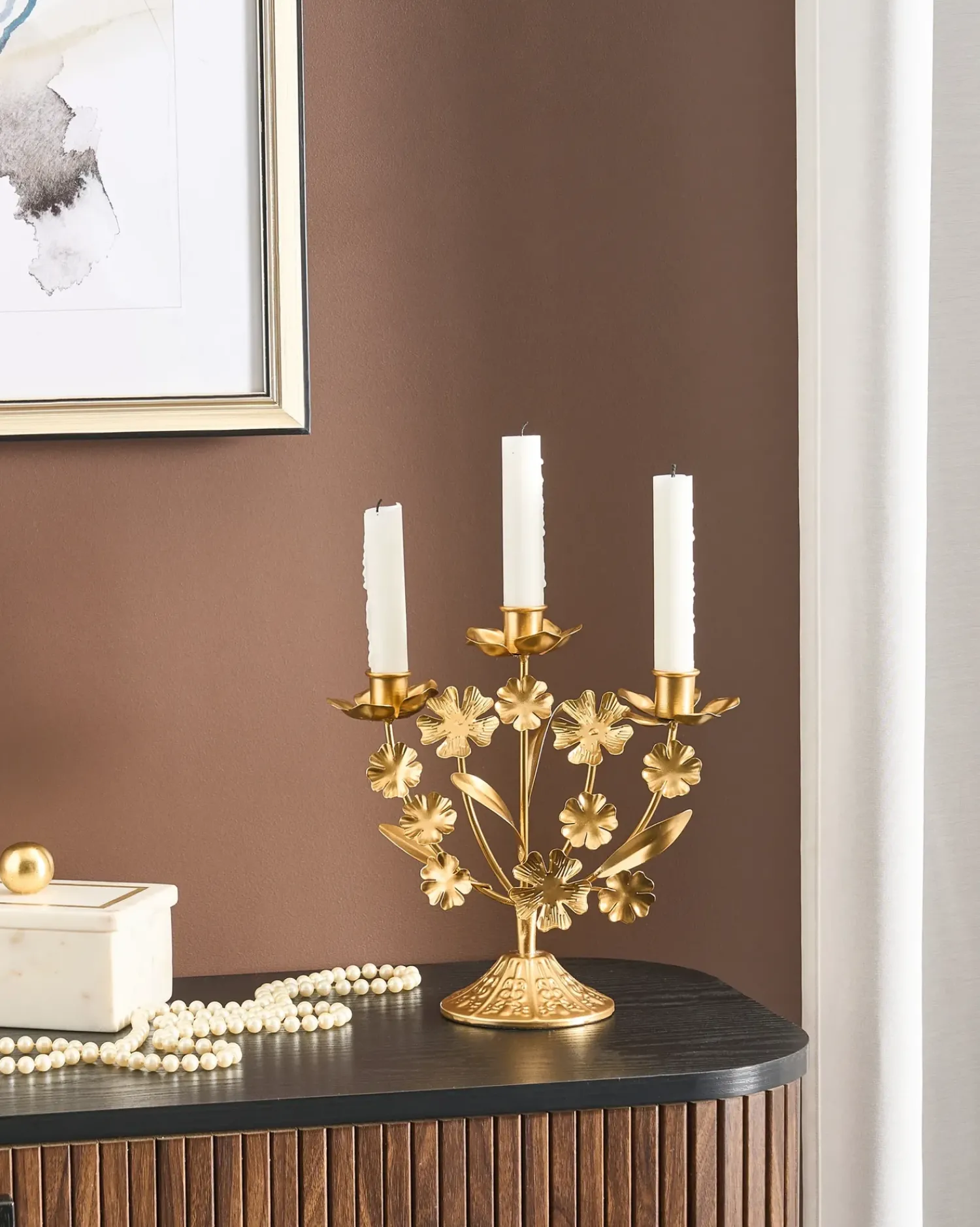 Online Beliani Portacandele RAMADA Metallo 25 cm Oro