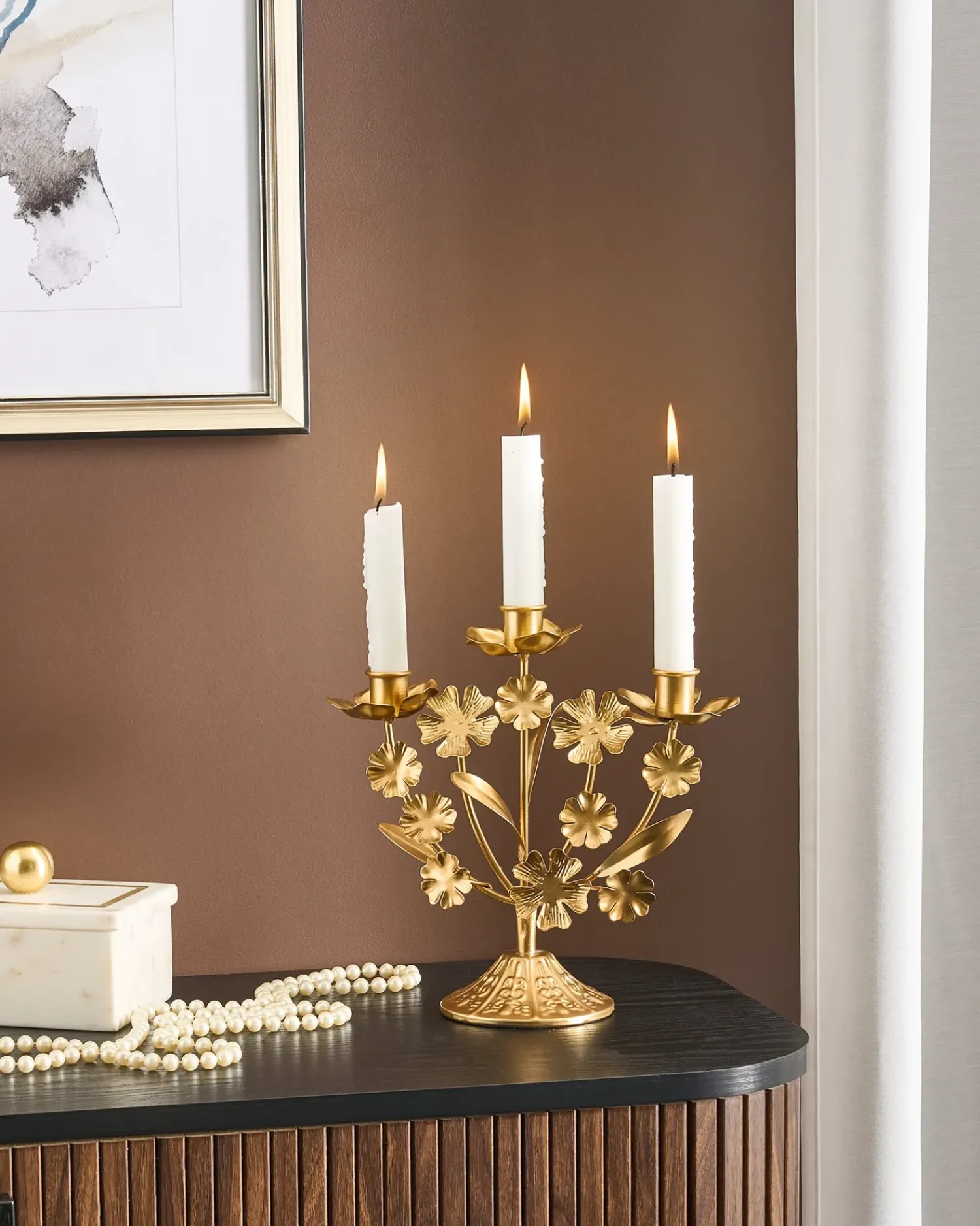 Online Beliani Portacandele RAMADA Metallo 25 cm Oro