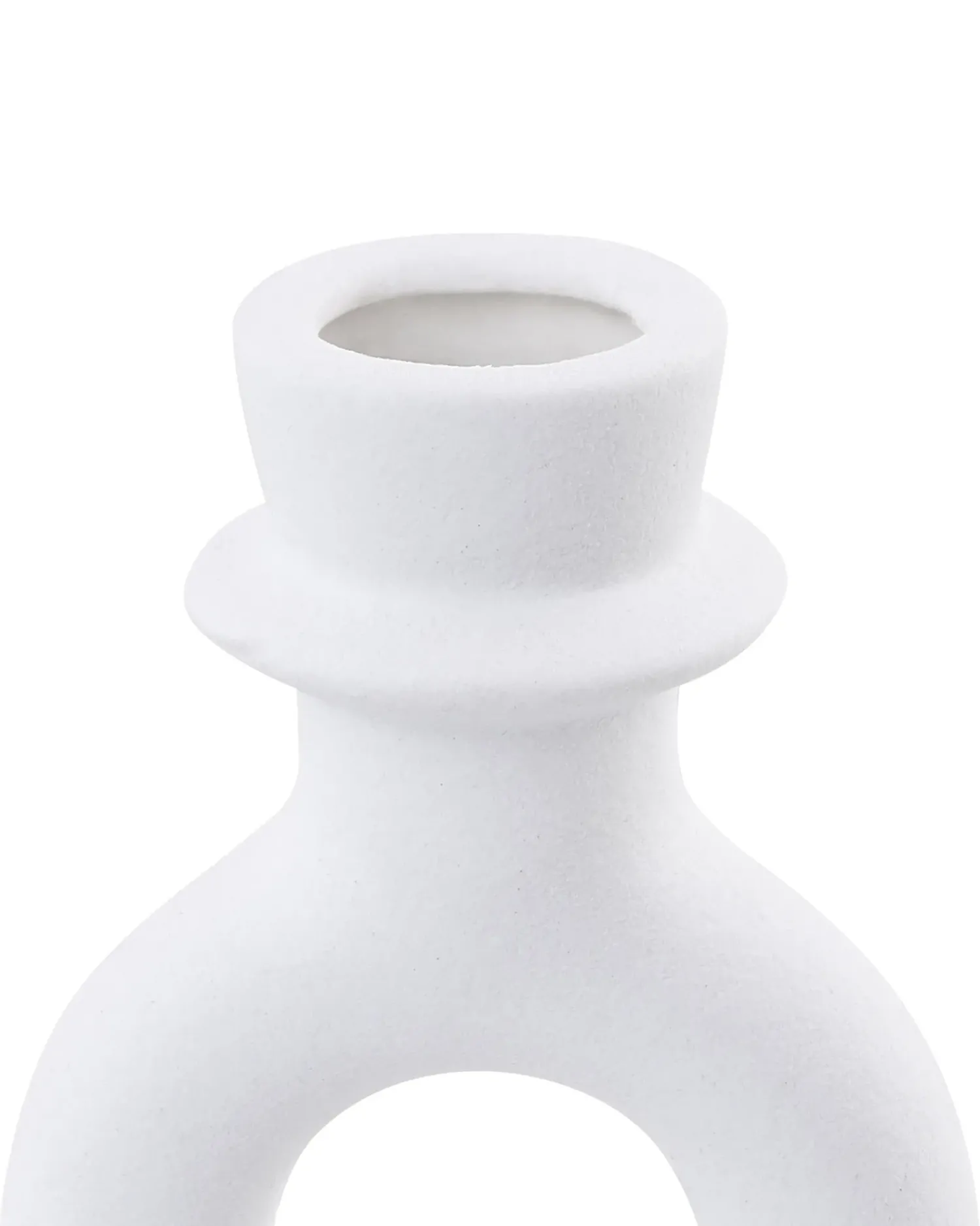 Hot Beliani Portacandele SPARTA Ceramica 17 cm sporco Bianco