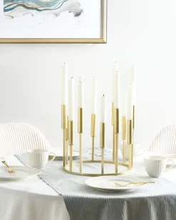 Hot Beliani Portacandele TRAFARIA Metallo 26 cm Oro
