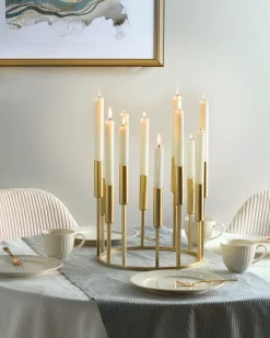 Hot Beliani Portacandele TRAFARIA Metallo 26 cm Oro