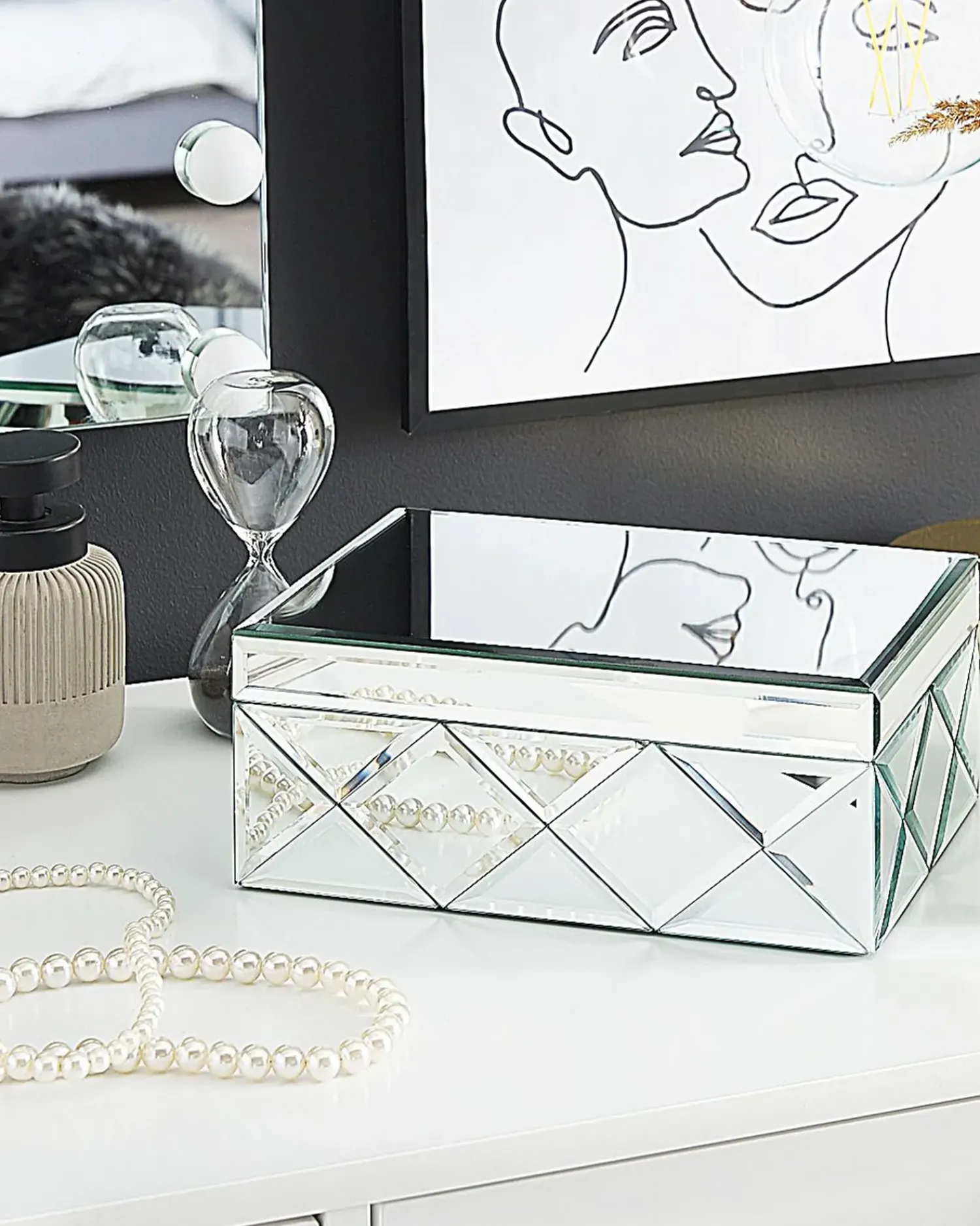 Clearance Beliani Portagioie GORRON Vetro specchiato Argento