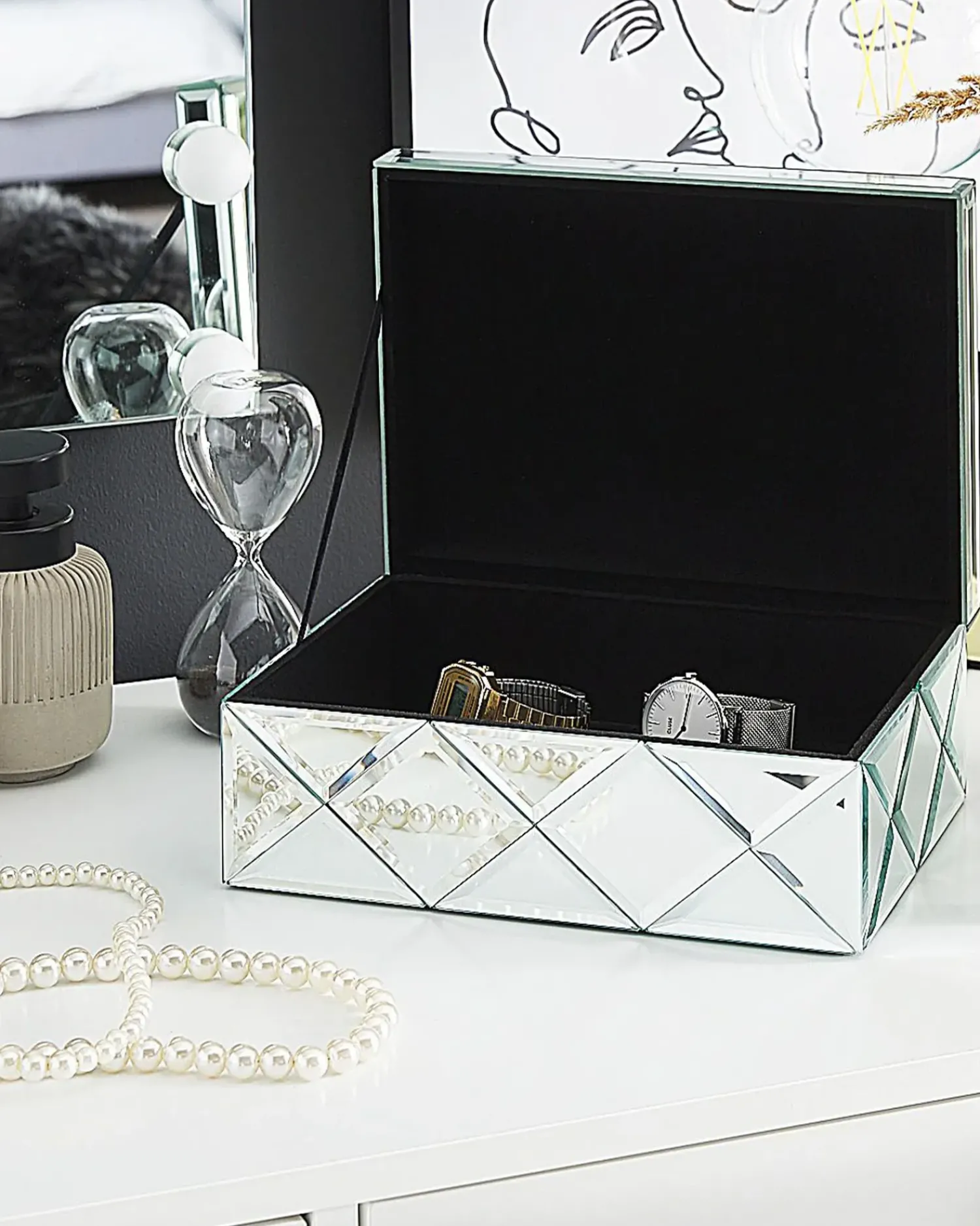 Clearance Beliani Portagioie GORRON Vetro specchiato Argento