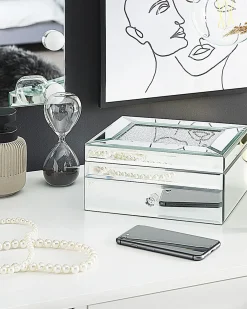 Discount Beliani Portagioie KOFI Vetro specchiato Argento