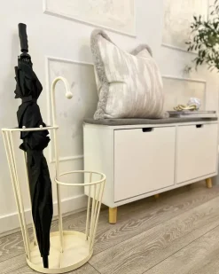 Online Beliani Portaombrelli CHAMBORD Metallo chiaro Beige