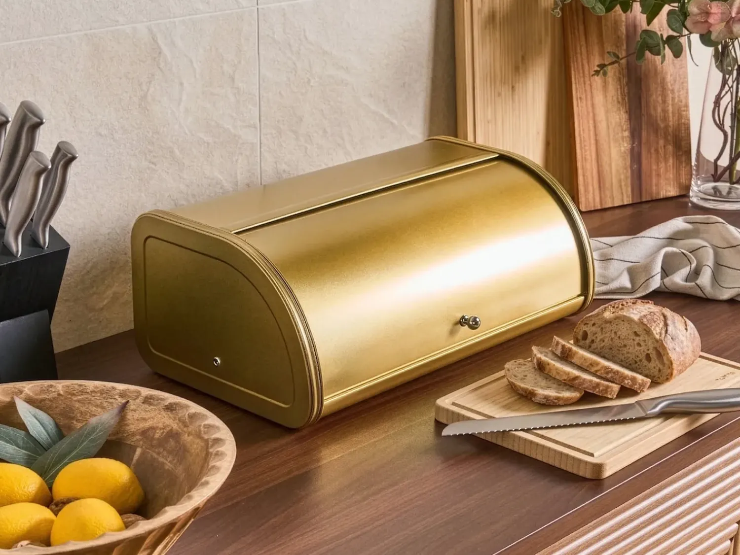 Best Beliani Portapane DELECTATION Acciaio inox Oro