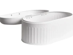 Beliani Portapane DOUCEUR Metallo Bianco Bianco Marrone