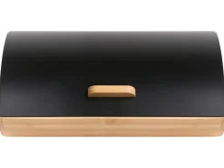 Outlet Beliani Portapane EPICURIEN Bambù Nero Marrone Nero