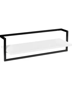 New Beliani Portasciugamani da parete BETANIA Metallo Nero con ripiano Bianco Nero