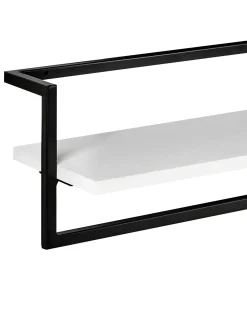 New Beliani Portasciugamani da parete BETANIA Metallo Nero con ripiano Bianco Nero