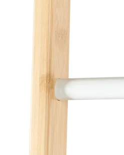 Outlet Beliani Portasciugamani da terra OTAVALO Bambù Marrone chiaro Bianco Marrone
