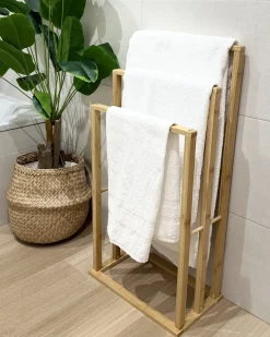 Outlet Beliani Portasciugamani da terra TUPELO Bambù chiaro Marrone