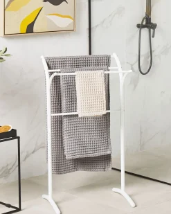 Outlet Beliani Portasciugamani da terra YOPAL Metallo Bianco