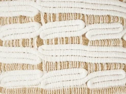 Beliani Pouf ABTIN Iuta Bianco Bianco Beige