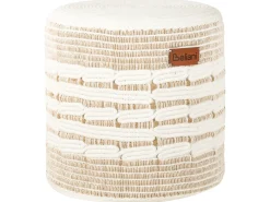 Beliani Pouf ABTIN Iuta Bianco Bianco Beige