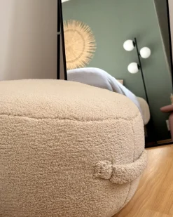 Best Beliani Pouf ADLANA Bouclé Beige