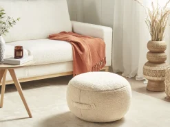 Best Beliani Pouf ADLANA Bouclé Beige