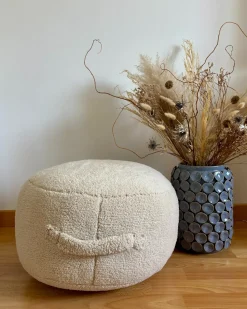 Best Beliani Pouf ADLANA Bouclé Beige
