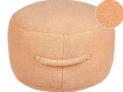 Discount Beliani Pouf ADLANA Bouclé pesca Rosa