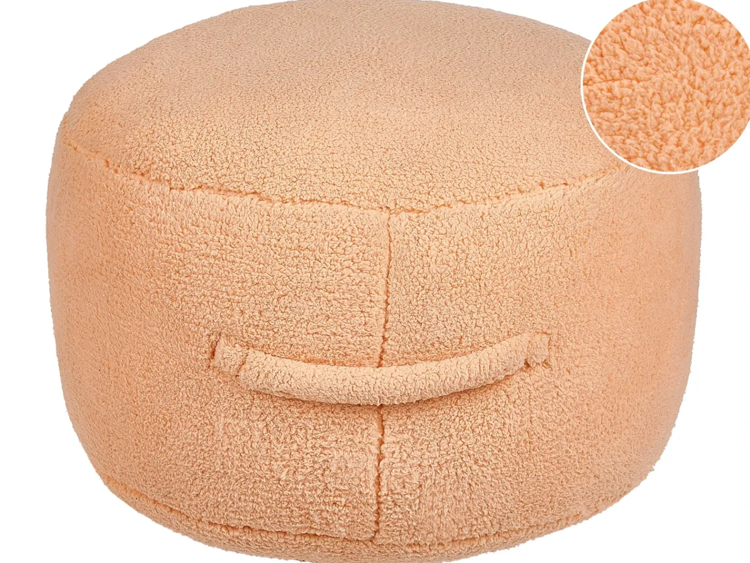 Discount Beliani Pouf ADLANA Bouclé pesca Rosa