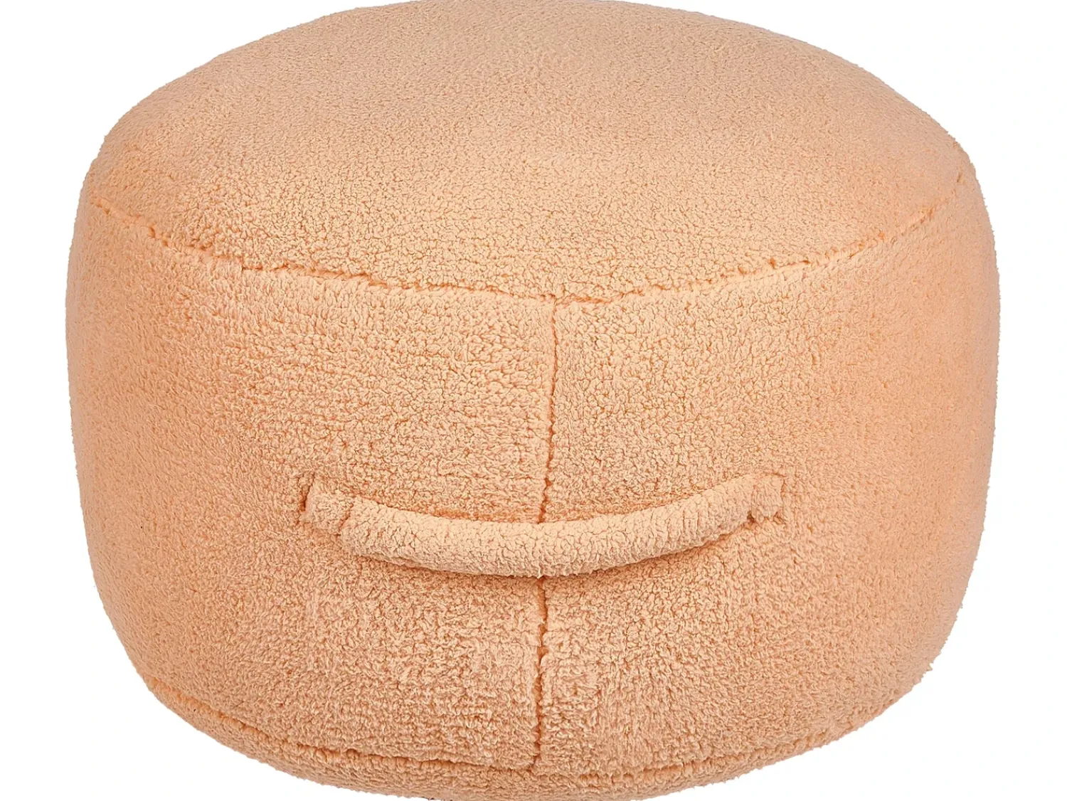 Discount Beliani Pouf ADLANA Bouclé pesca Rosa