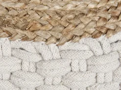 Sale Beliani Pouf AIZA Cotone Bianco Beige Bianco