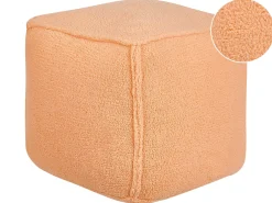 Clearance Beliani Pouf ALIPUR Bouclé Arancione