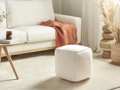 Outlet Beliani Pouf ALIPUR Bouclé chiaro Beige