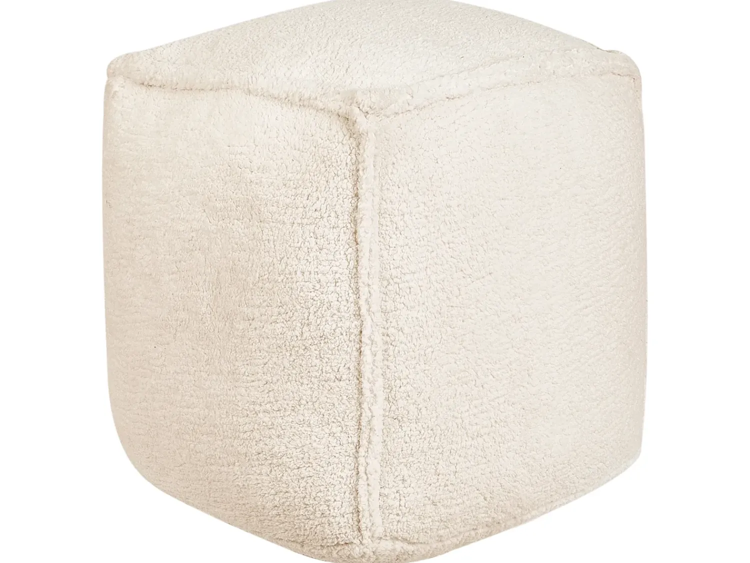 Outlet Beliani Pouf ALIPUR Bouclé chiaro Beige