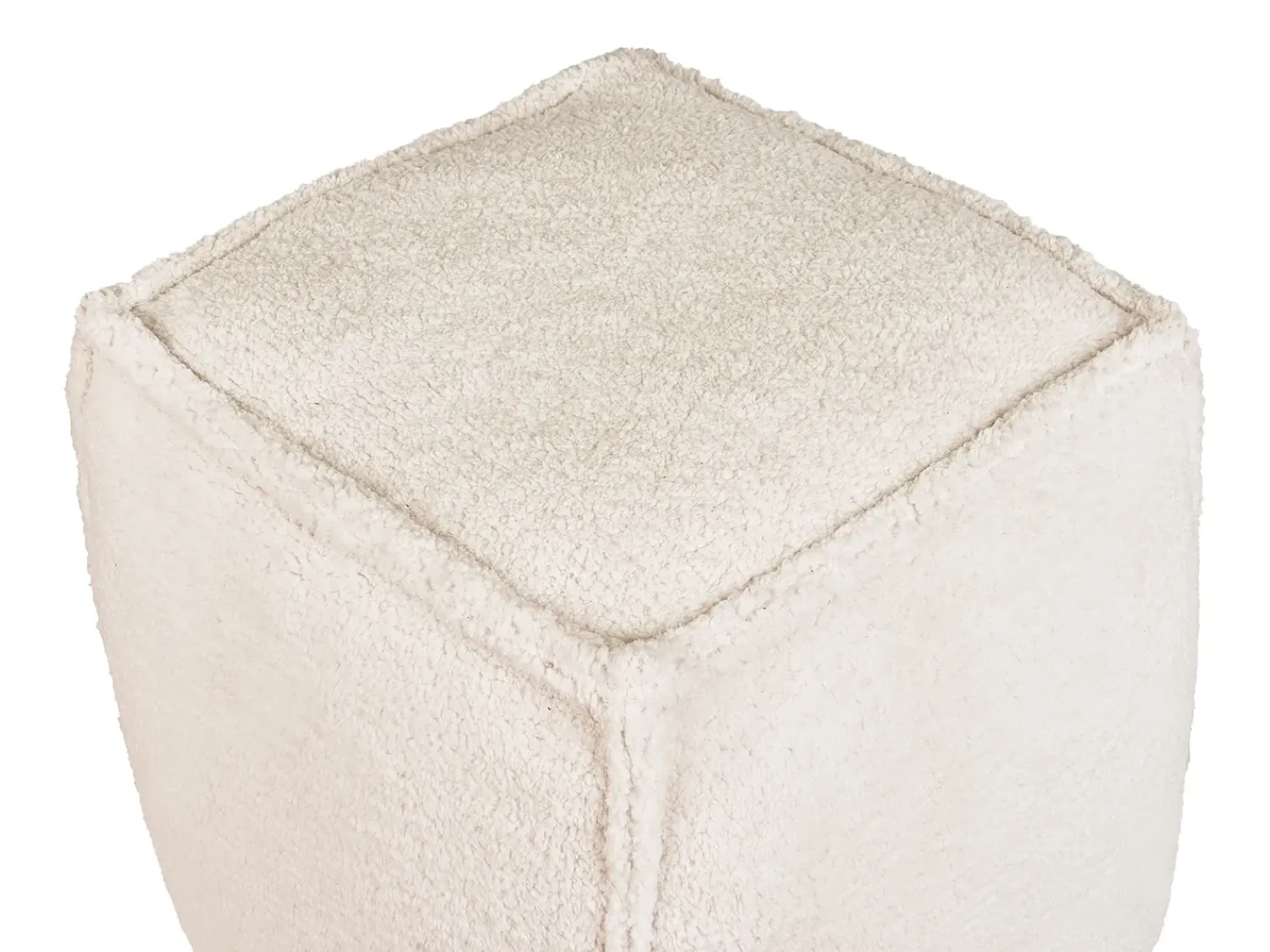 Outlet Beliani Pouf ALIPUR Bouclé chiaro Beige