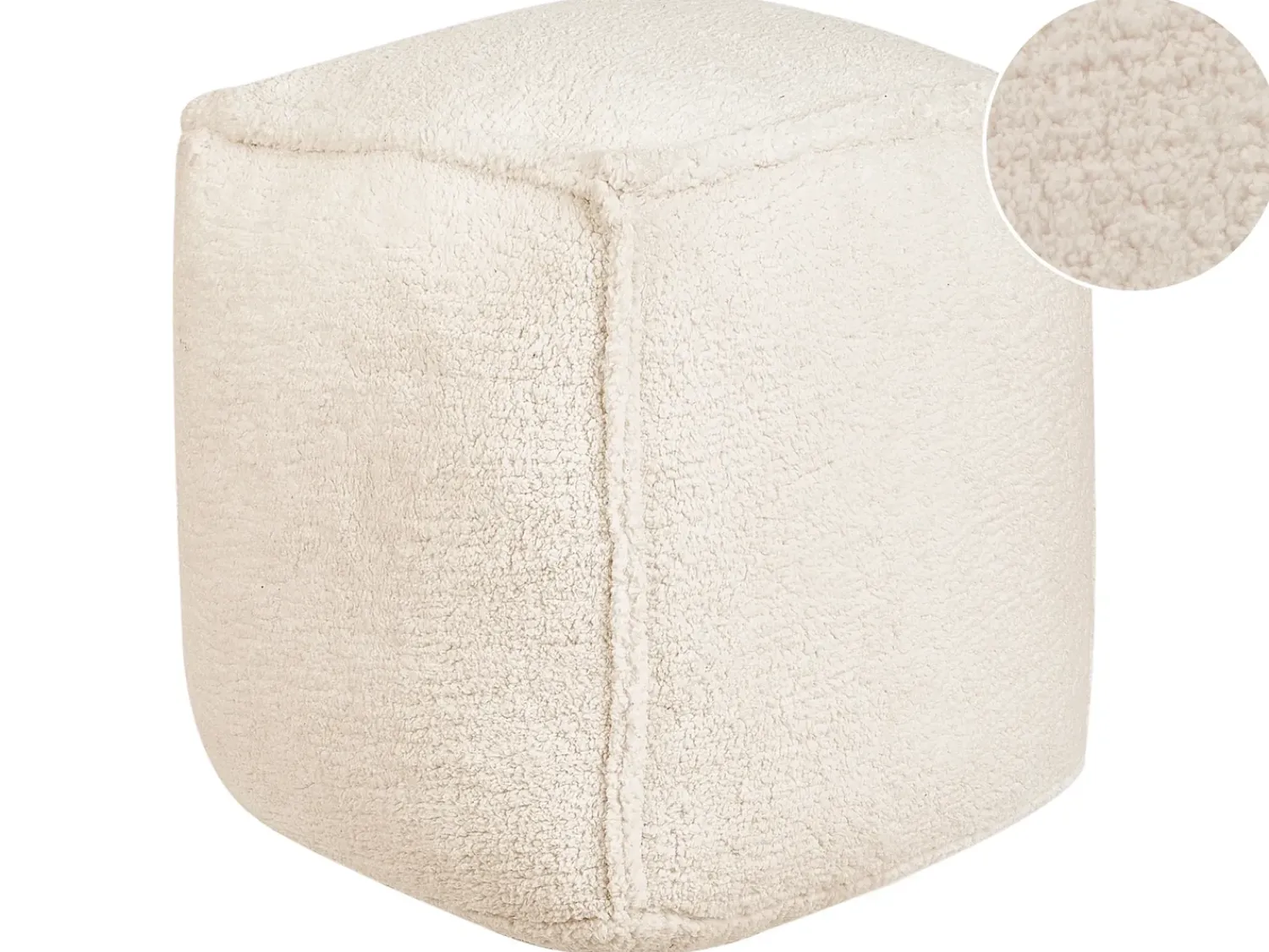 Outlet Beliani Pouf ALIPUR Bouclé chiaro Beige