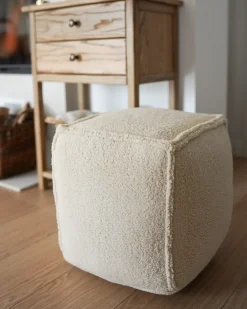 Best Beliani Pouf ALIPUR Bouclé chiaro Marrone