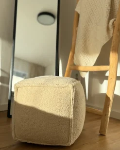 Best Beliani Pouf ALIPUR Bouclé chiaro Marrone