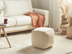 Best Beliani Pouf ALIPUR Bouclé chiaro Marrone
