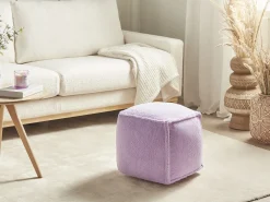 Hot Beliani Pouf ALIPUR Bouclé Viola