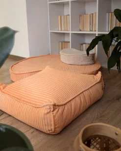Online Beliani Pouf ALLOZAI Velluto pesca Rosa
