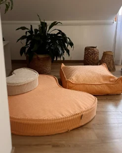 Online Beliani Pouf ALLOZAI Velluto pesca Rosa
