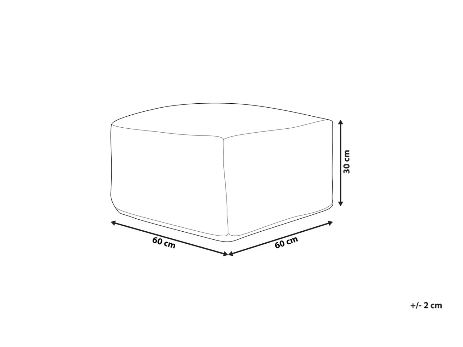 Beliani Pouf ALMATTI Tessuto Beige Bianco Beige