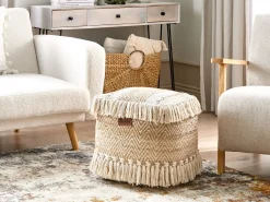 Discount Beliani Pouf ALUPOLA Iuta Beige
