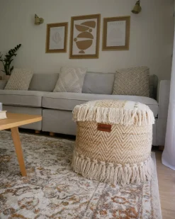 Discount Beliani Pouf ALUPOLA Iuta Beige